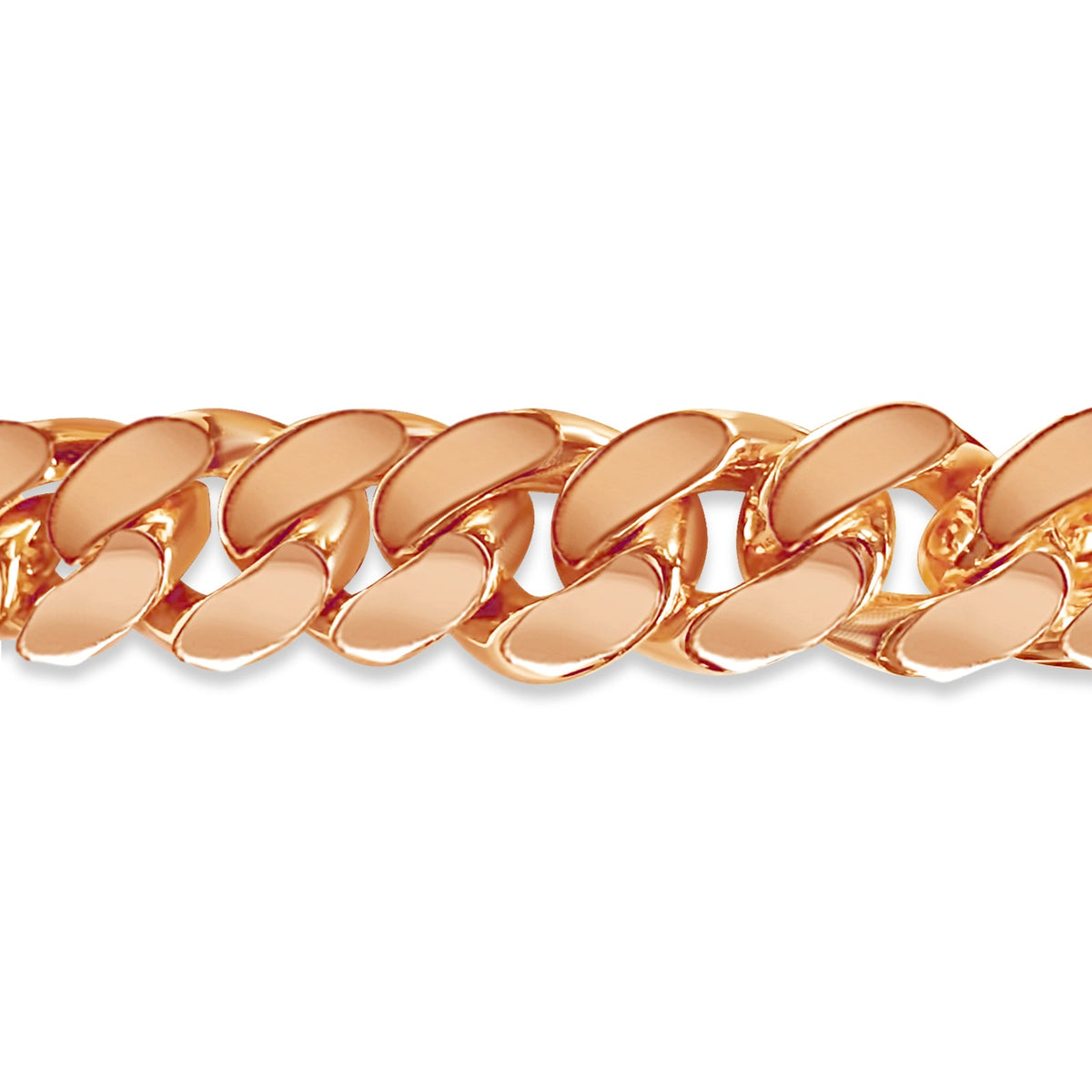 Curb Solid White/Yellow/Rose Gold Handmade Necklace , 15mm, 16-30 Inch