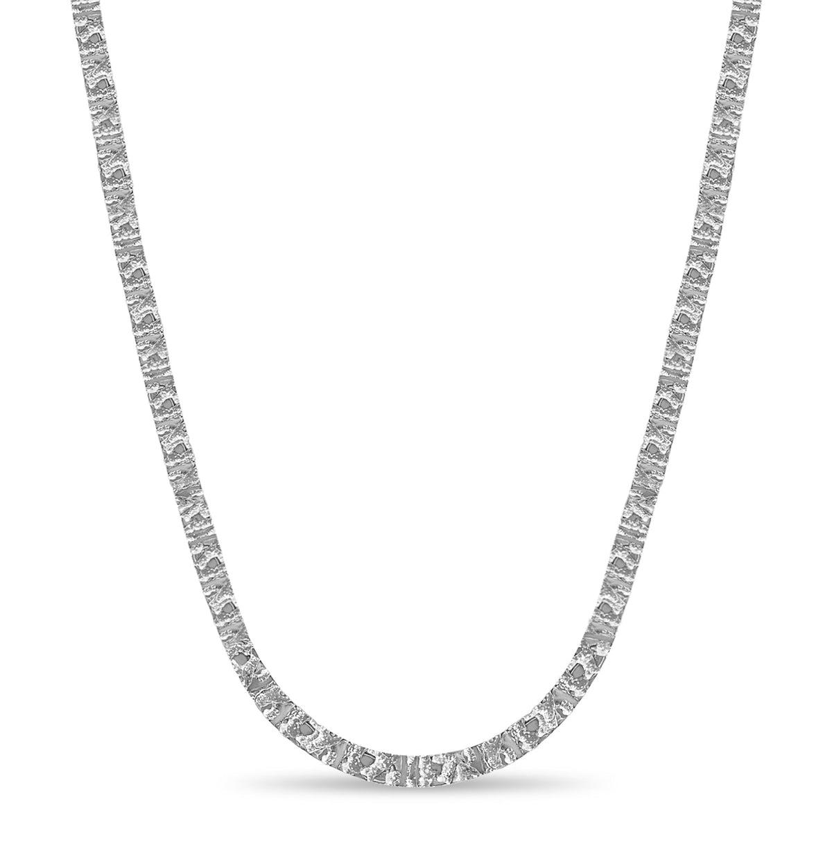 Nugget Solid White/Yellow/Rose Gold Handmade Necklace , 6mm, 16-30 Inch