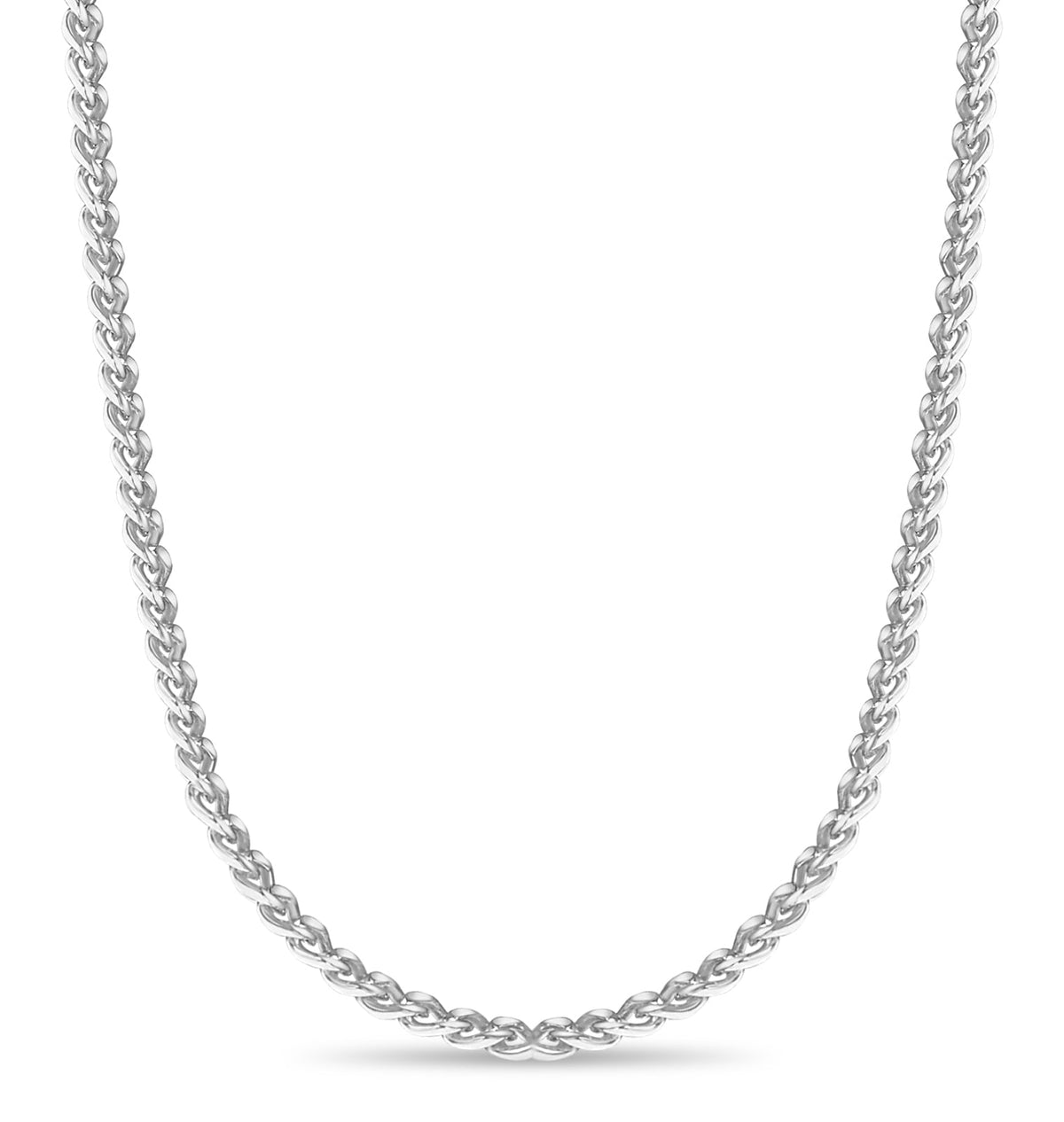 Curb Solid White/Yellow/Rose Gold Handmade Necklace , 8mm, 16-30 Inch