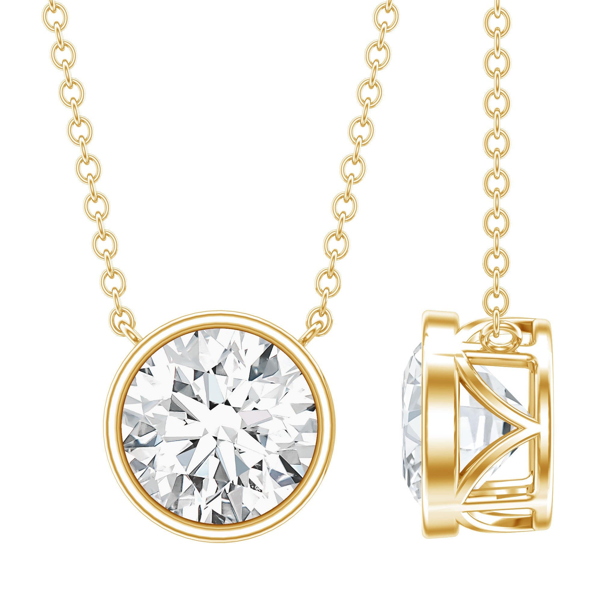 IGI Certified 3 Carat Lab Grown Diamond Solitaire Necklace for Women