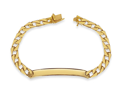 Curb Solid White/Yellow/Rose Gold Handmade Bracelet , 7mm, 6.5-10 Inch