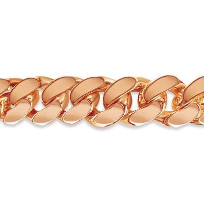 Curb Solid White/Yellow/Rose Gold Handmade Necklace , 15mm, 16-30 Inch