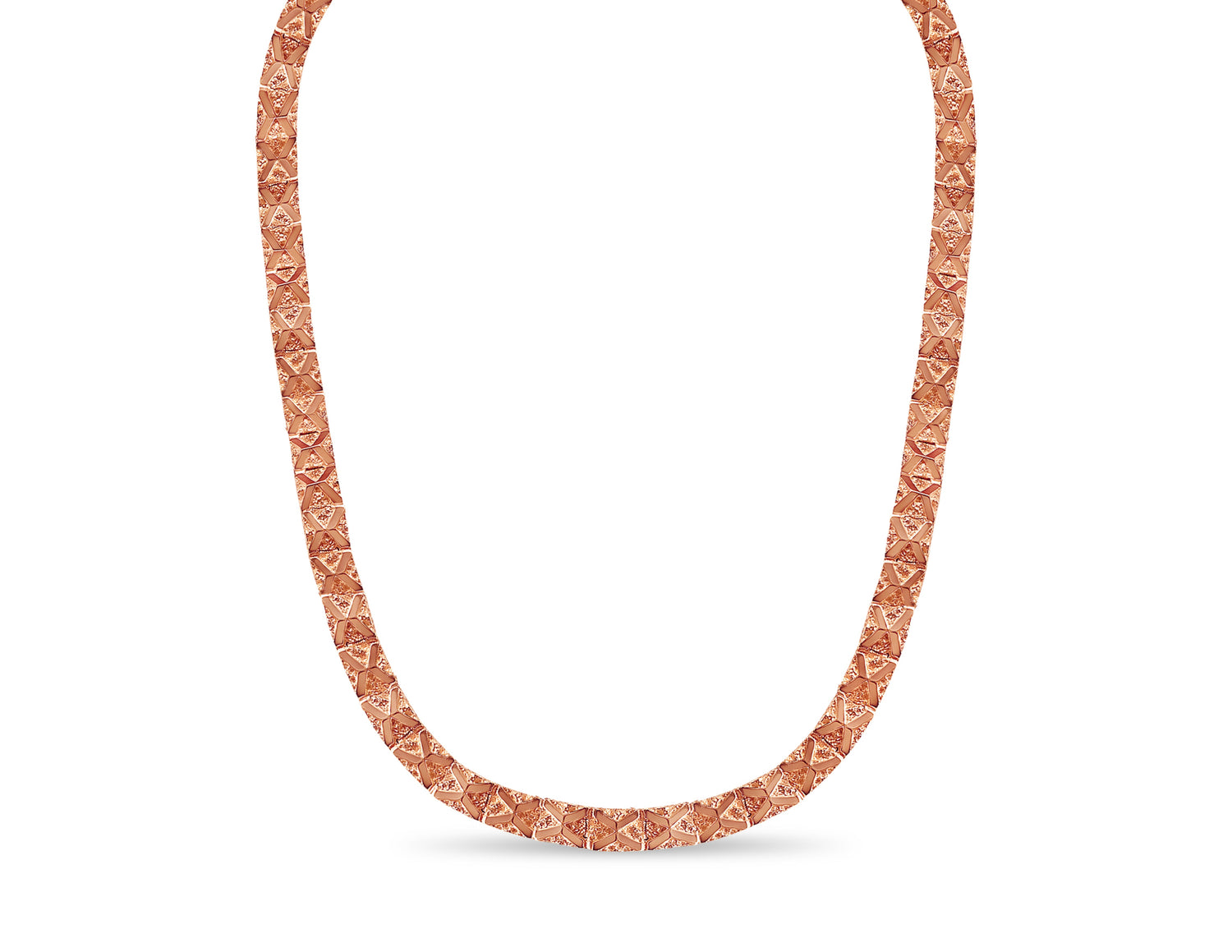 Nugget Solid White/Yellow/Rose Gold Handmade Necklace , 11mm, 16-30 Inch