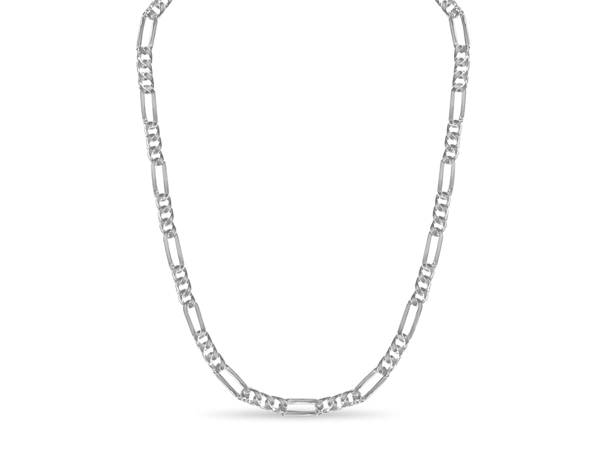 Figaro Solid White/Yellow/Rose Gold Handmade Necklace , 8mm, 16-30 Inch