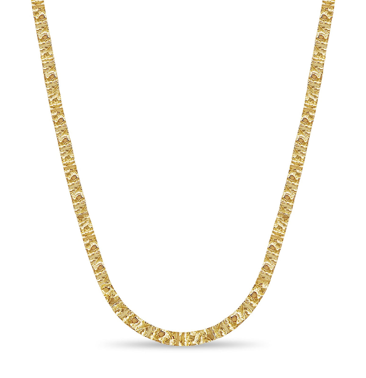 Nugget Solid White/Yellow/Rose Gold Handmade Necklace , 6mm, 16-30 Inch