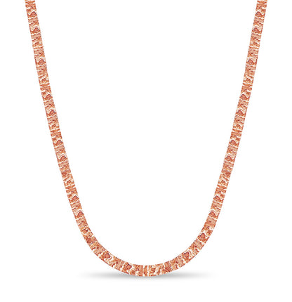 Nugget Solid White/Yellow/Rose Gold Handmade Necklace , 6mm, 16-30 Inch