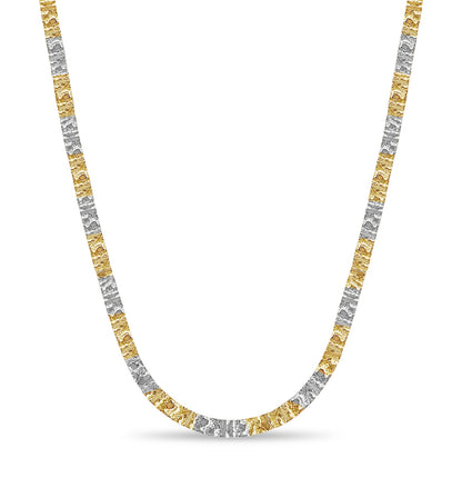 Nugget Solid White/Yellow/Rose Gold Handmade Necklace , 6mm, 16-30 Inch