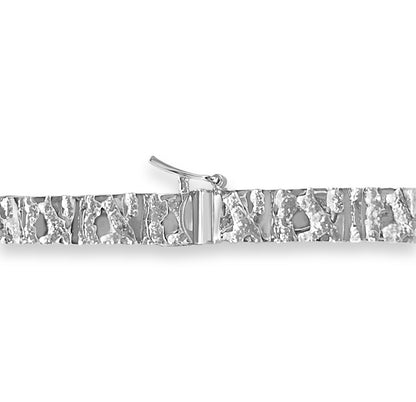 Nugget Solid White/Yellow/Rose Gold Handmade Bracelet , 6mm, 6.5-10 Inch
