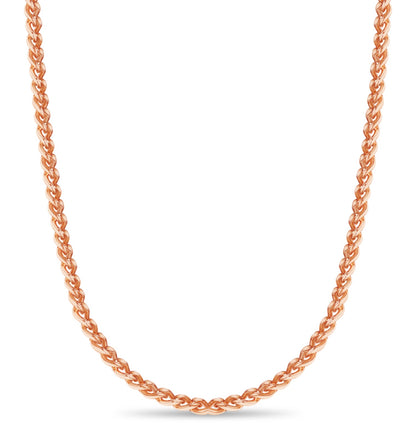Curb Solid White/Yellow/Rose Gold Handmade Necklace , 8mm, 16-30 Inch