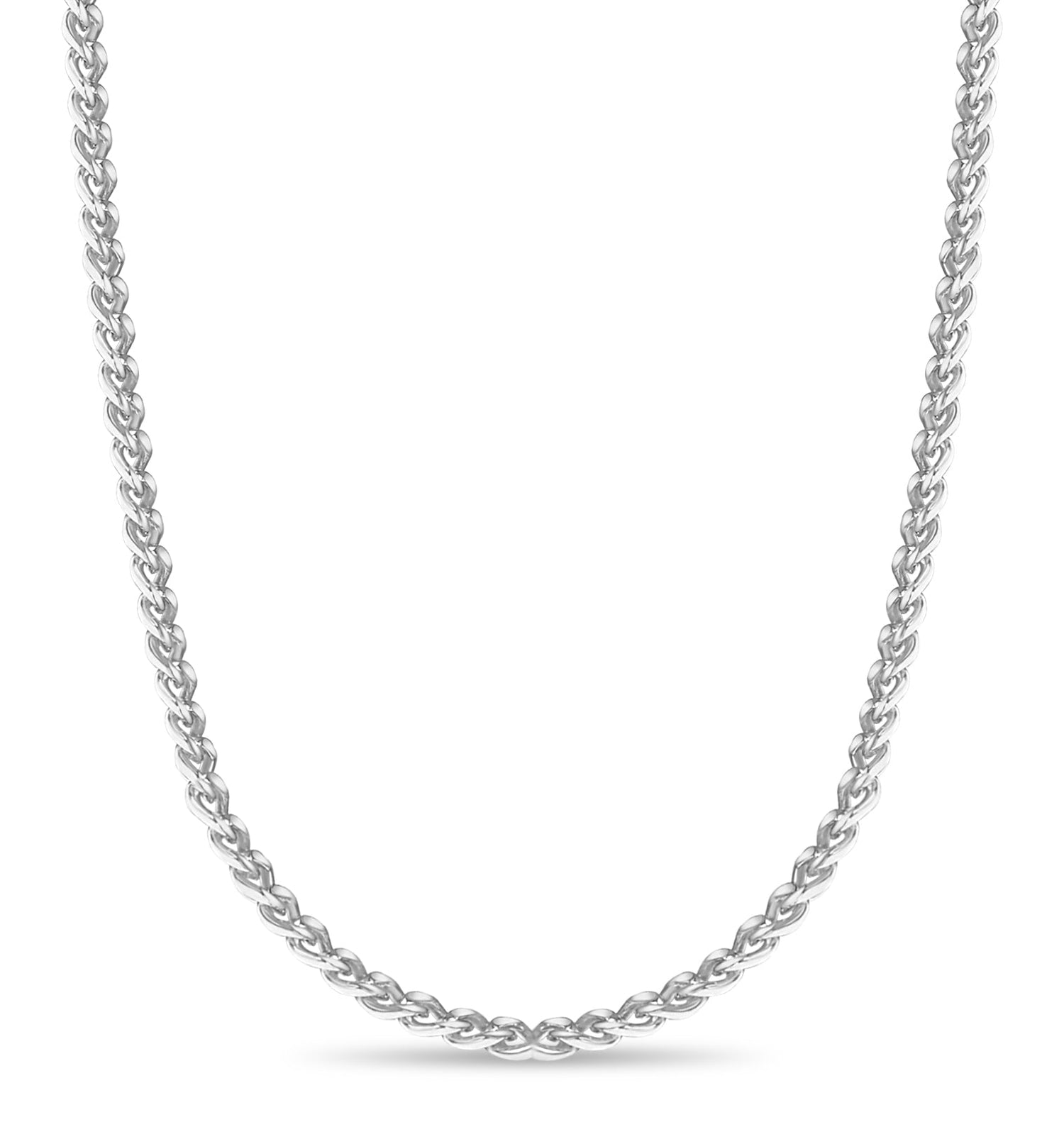Curb Solid White/Yellow/Rose Gold Handmade Necklace , 8mm, 16-30 Inch