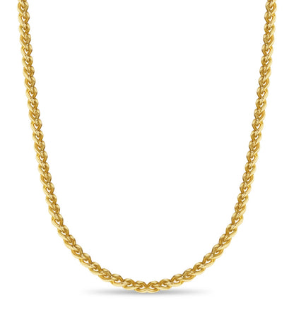 Curb Solid White/Yellow/Rose Gold Handmade Necklace , 8mm, 16-30 Inch