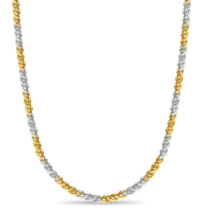 Curb Solid White/Yellow/Rose Gold Handmade Necklace , 8mm, 16-30 Inch