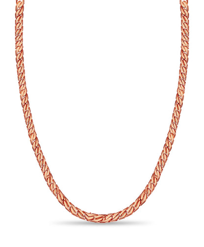 Curb Solid White/Yellow/Rose Gold Handmade Necklace , 8mm, 16-30 Inch