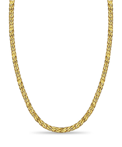Curb Solid White/Yellow/Rose Gold Handmade Necklace , 8mm, 16-30 Inch