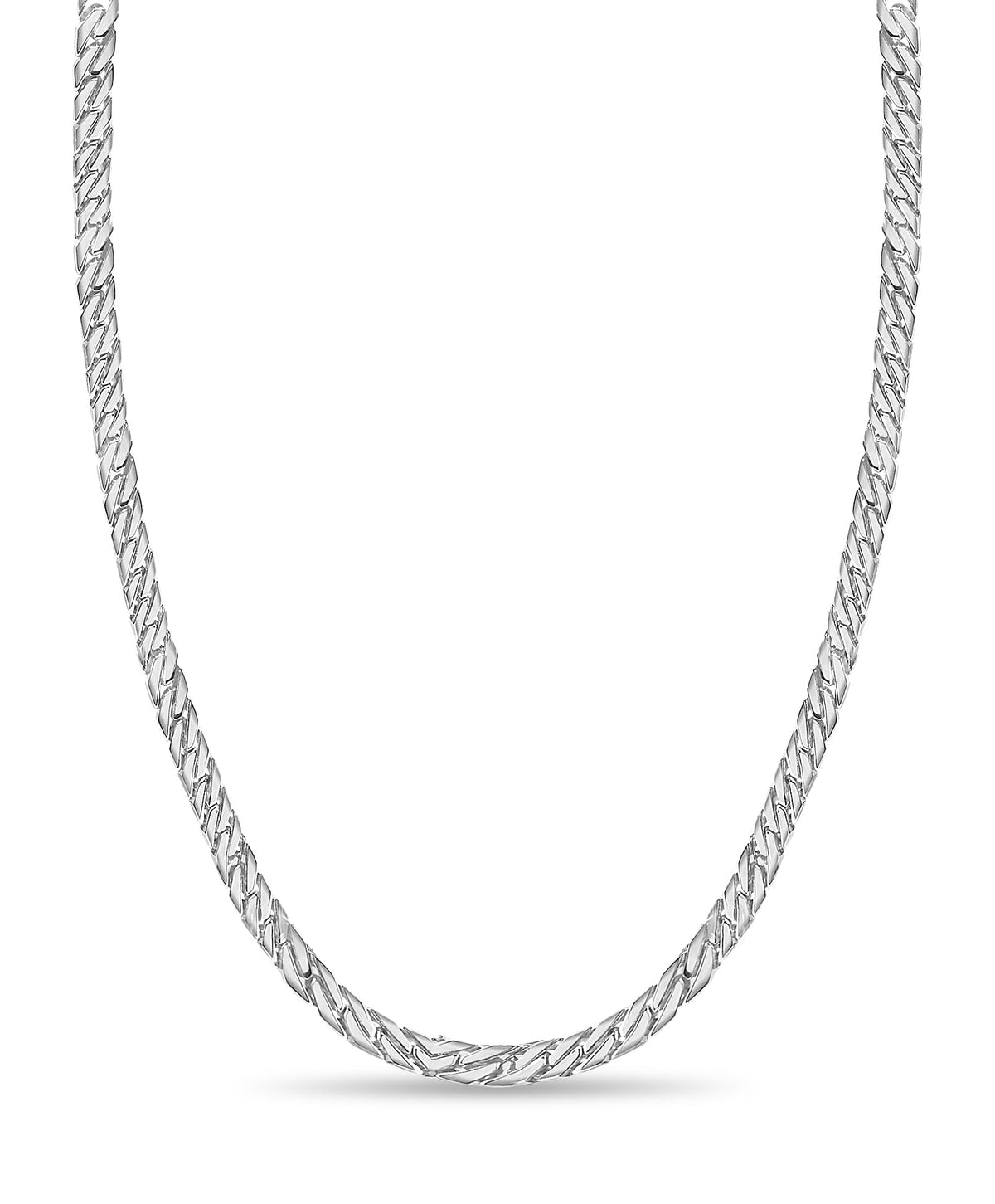 Curb Solid White/Yellow/Rose Gold Handmade Necklace , 8mm, 16-30 Inch