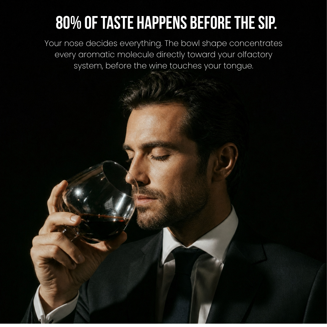 Kami Rotating Crystal Wine Glass &amp; Wooden Coaster