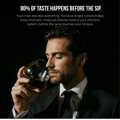 Kami Rotating Crystal Wine Glass &amp; Wooden Coaster