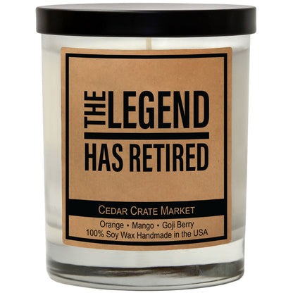Retirement Candles - The Legend Has Retired, Kraft Soy Jar