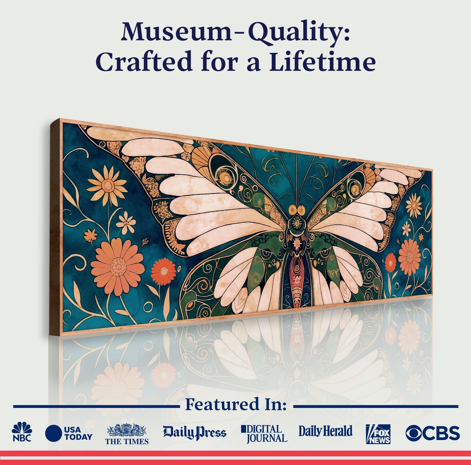 Abstract Vintage Butterfly Wall Art