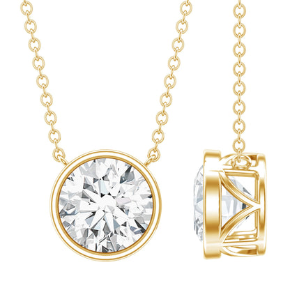 IGI Certified 3 Carat Lab Grown Diamond Solitaire Necklace for Women
