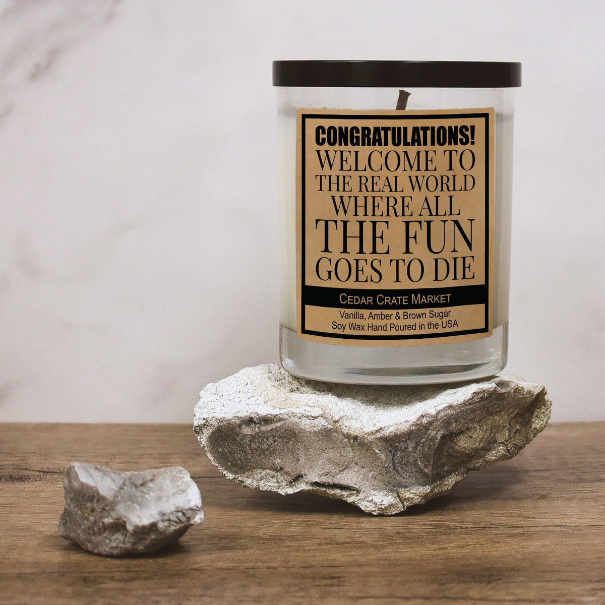 Congratulations! Welcome To The Real World Signature Candle