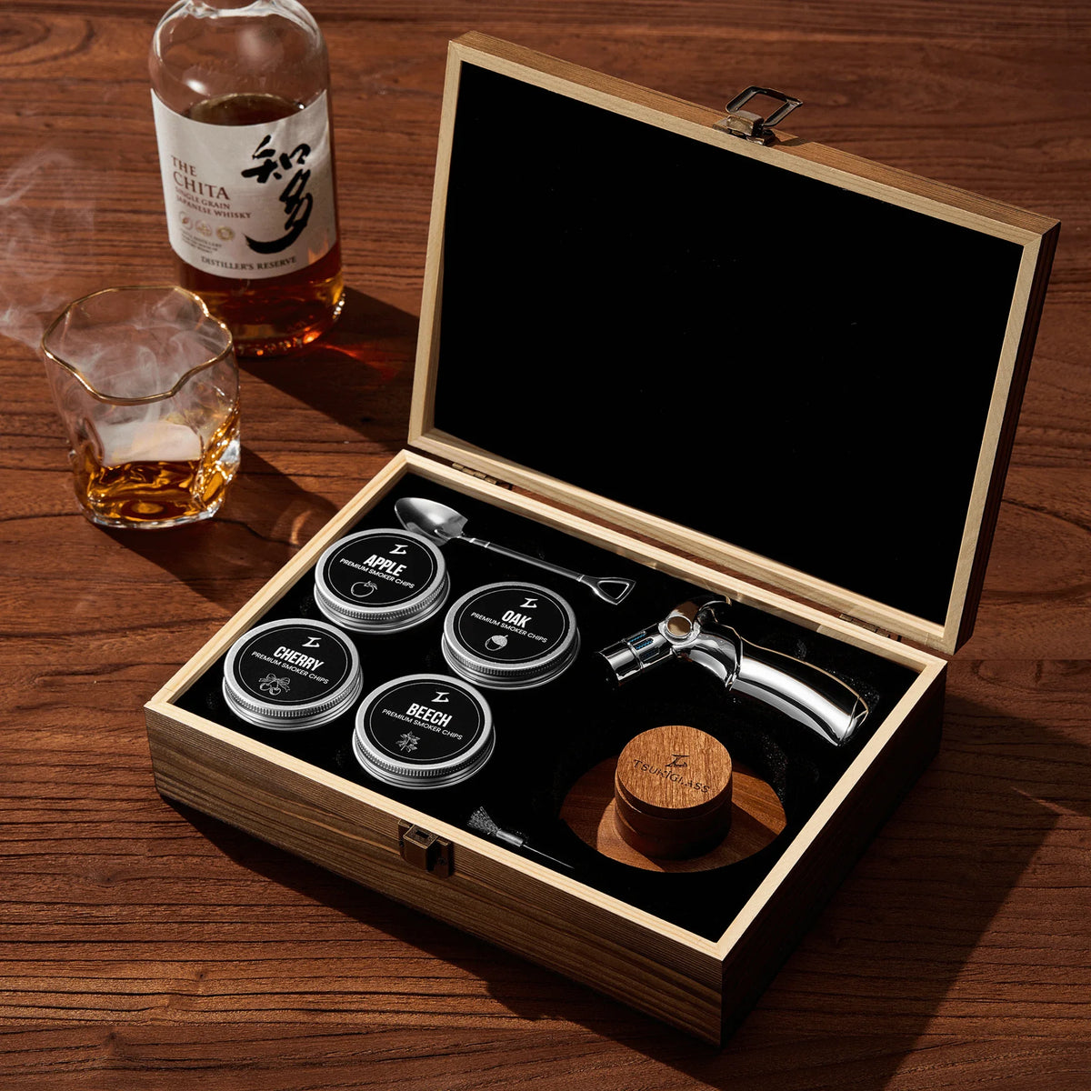Tsuki Smoker Kit For Whisky &amp; Cocktails (With Torch)